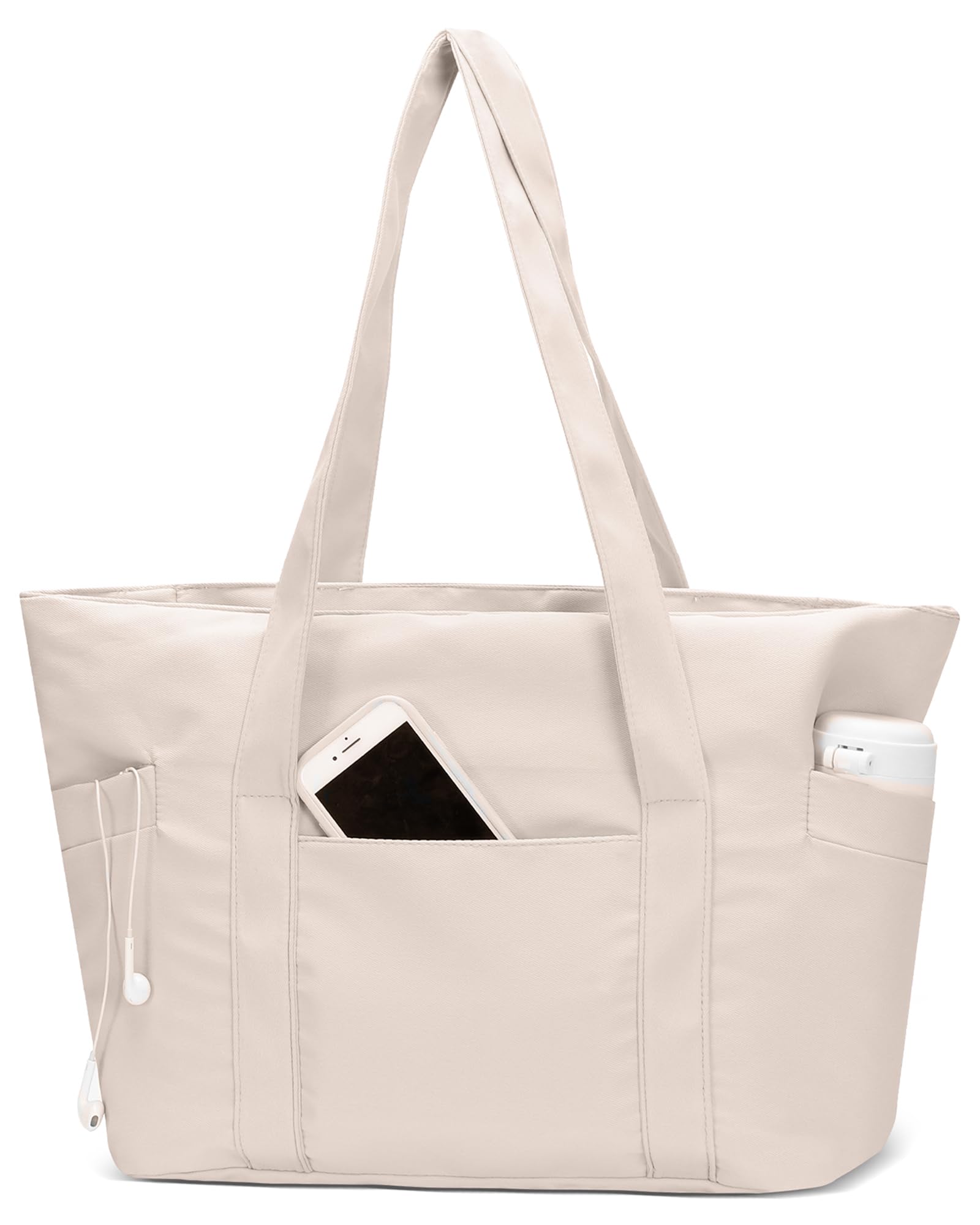 CTWWFS Women's Large Zippered Tote Bag - Stylish Top Handle Handbag for Travel, Work & Daily Use | Durable Travel Essentials & Work Tote for Commuters, Office & Weekend Getaways