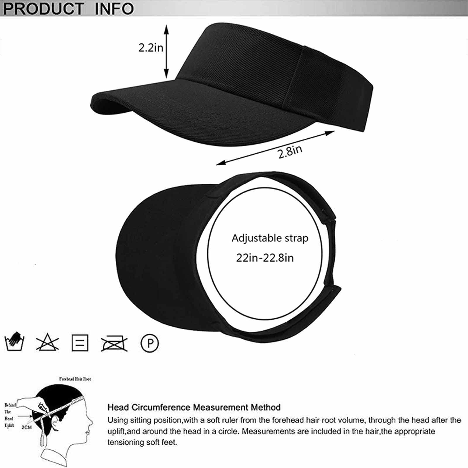 AZJ Adjustable UV Protection Sun Visor Hat for Women & Men - Breathable Outdoor Sports Cap for Golf, Running, Hiking & Beach Activities