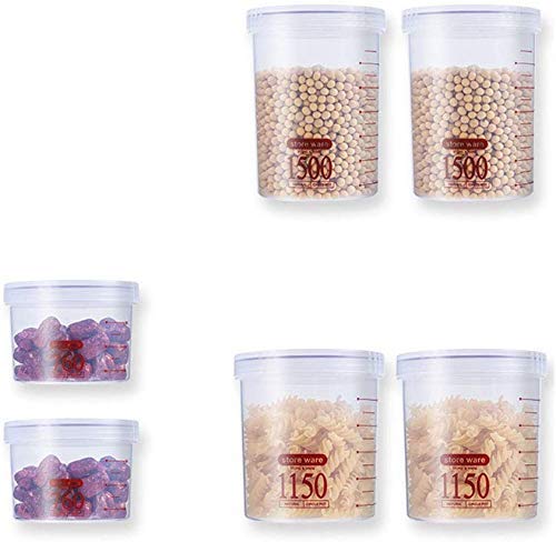 Plastic Food Storage Containers Set - Airtight, BPA-Free, Transparent Kitchen & Pantry Organizers for Snacks, Cereal, Flour, Rice & Refrigerator Use | Portable Stackable Food Storage Boxes for Home & Office Organization