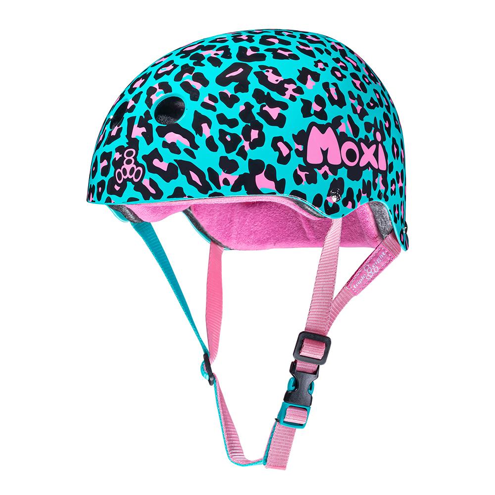Triple 8 Sweatsaver Helmet - Moxi Leopard Print Skateboard & Roller Skating Safety Gear for Adults & Kids - Perfect for Skate Parks, Roller Rinks & Outdoor Sports