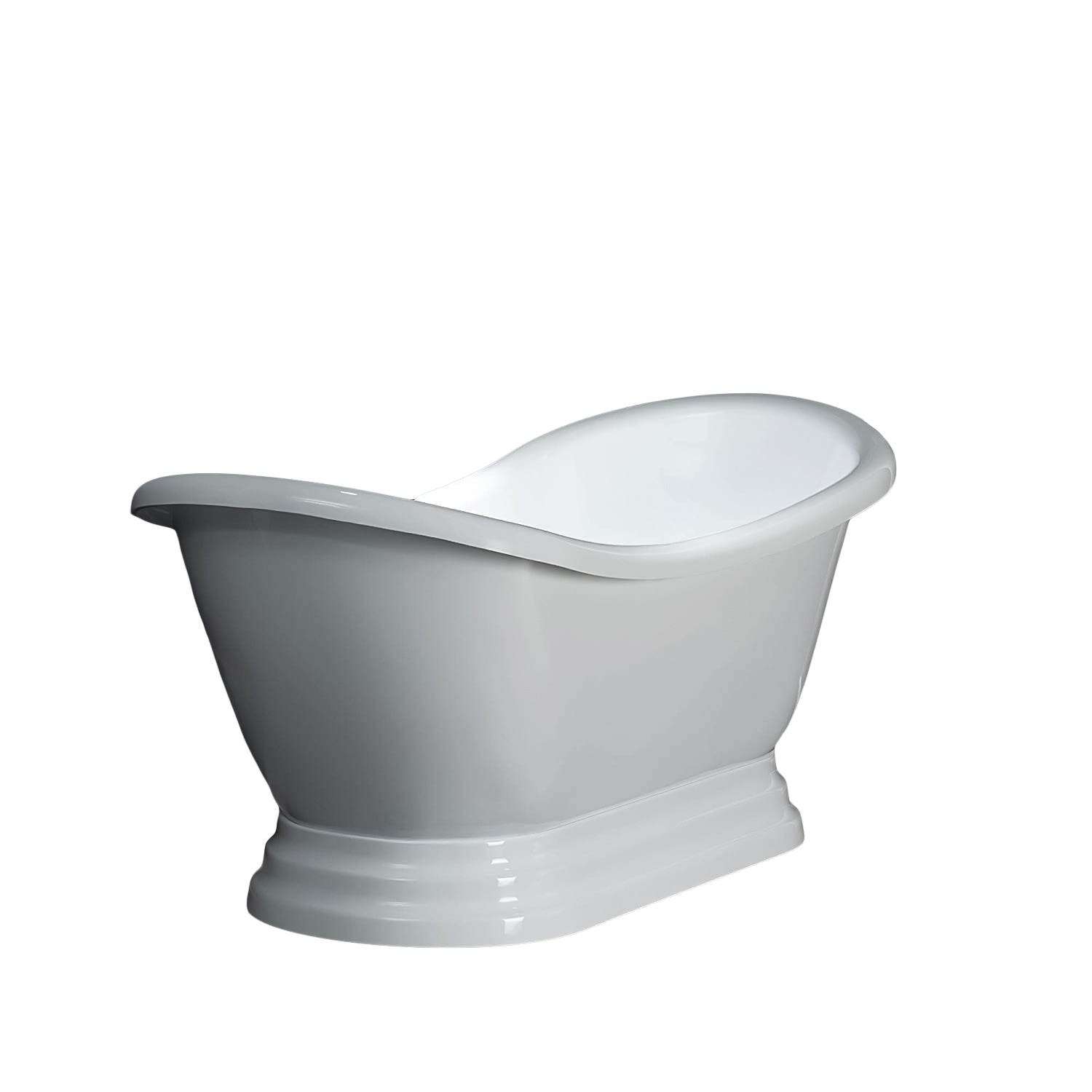 Dreamwerks 5.75 ft. White Pedestal Bathtub - Freestanding Soaking Tub for Small Bathrooms & Master Suites | Relaxing Spa Experience at Home