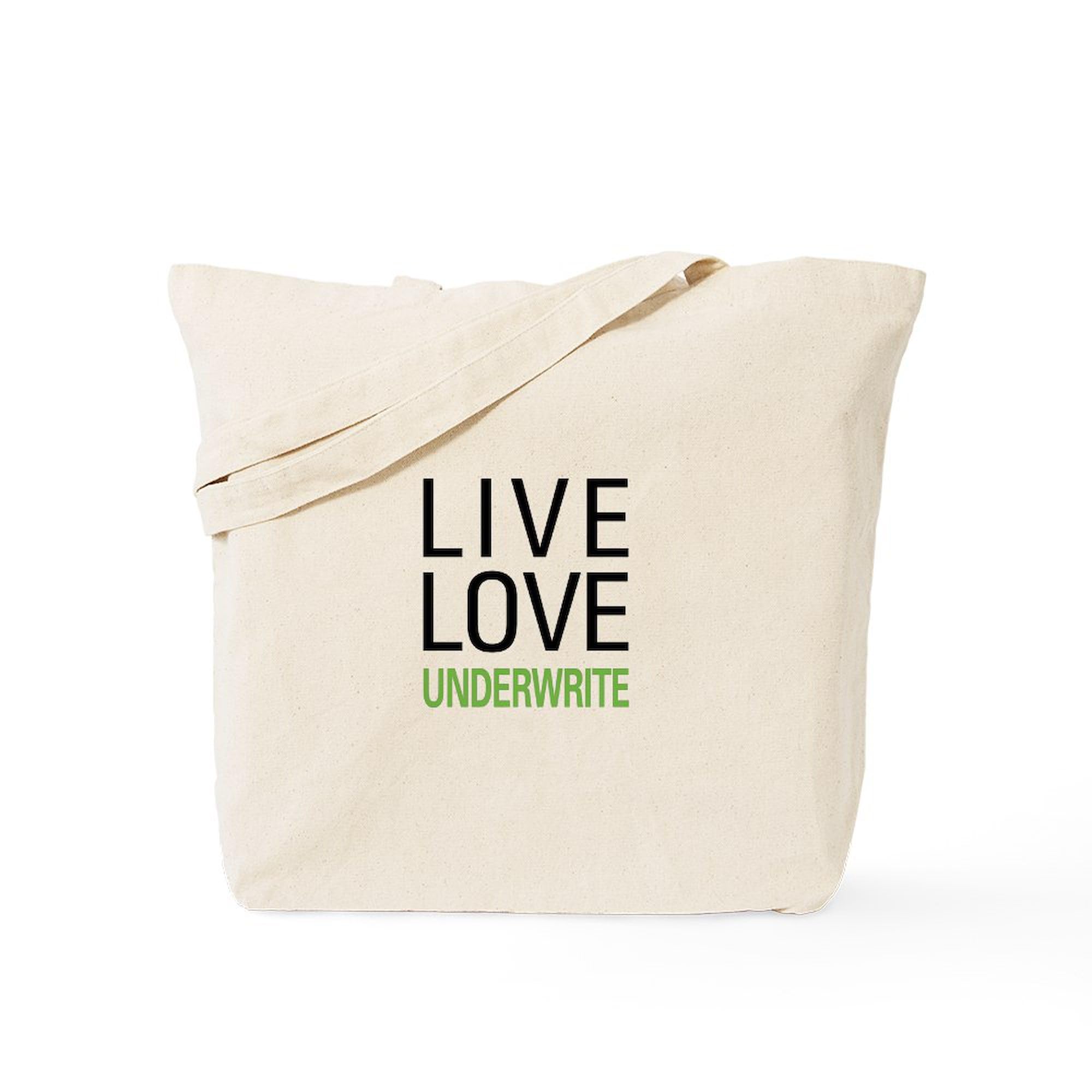 Live Love Underwrite Natural Canvas Tote Bag - Eco-Friendly Reusable Shopping Bag for Groceries, Beach Trips & Daily Use | CafePress