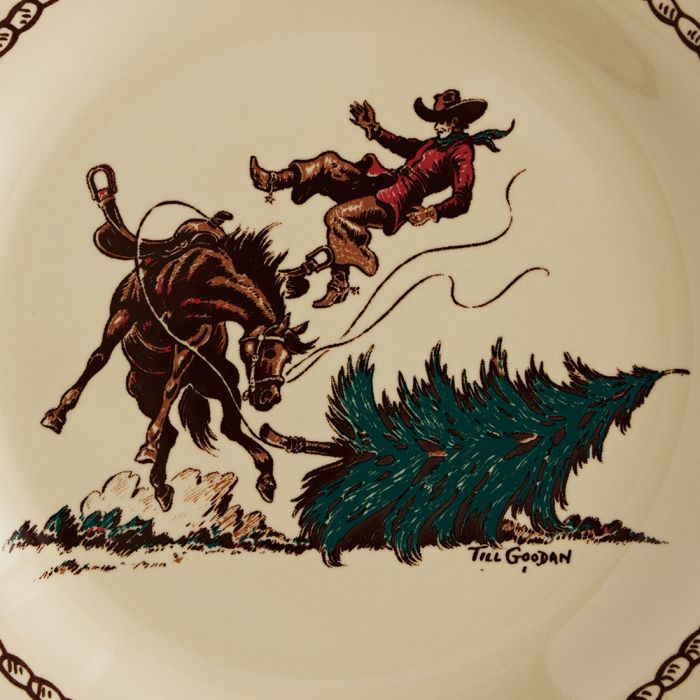 Branded Cowboy Christmas Western Dessert Plate - Holiday Party Tableware for Western Themed Events & Cowboy Christmas Decorations