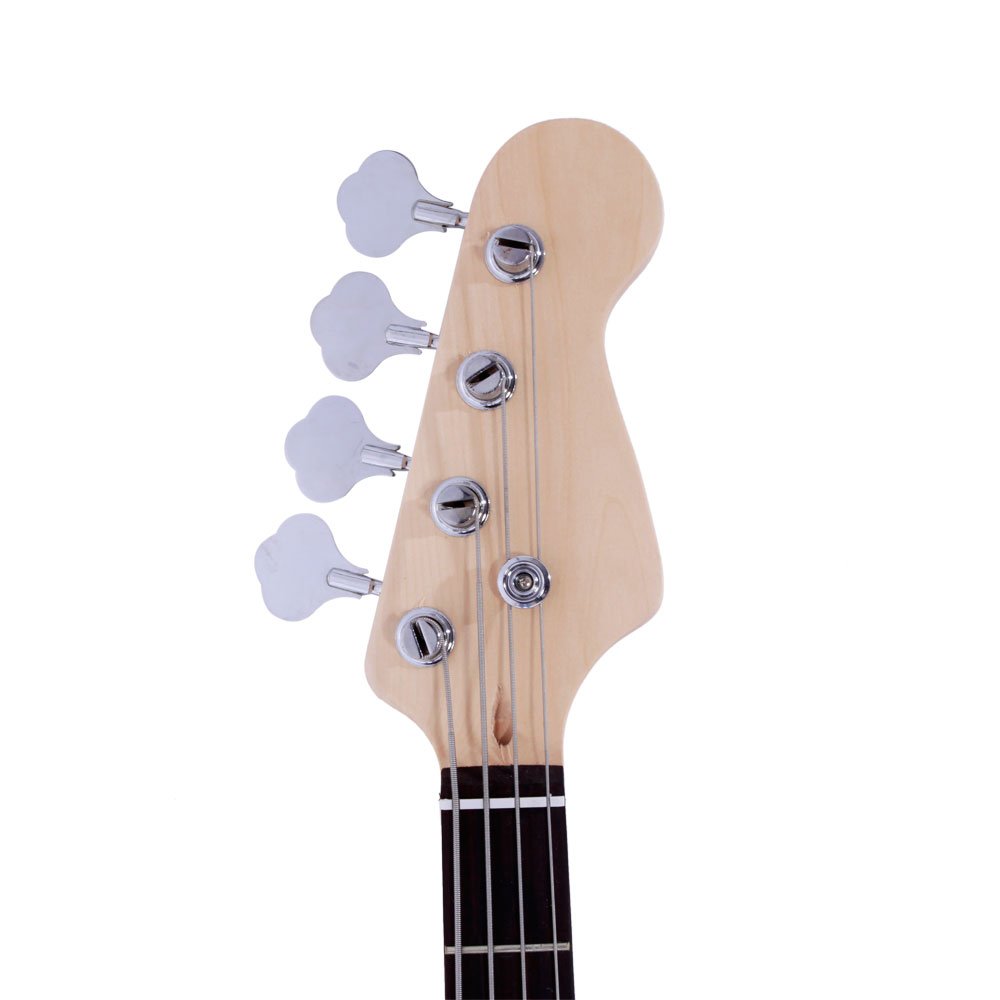 Electric Bass Guitar Full Size 4 String Rosewood Fingerboard with Flame Design - Perfect for Rock, Jazz & Live Performances (Sunburst Finish)