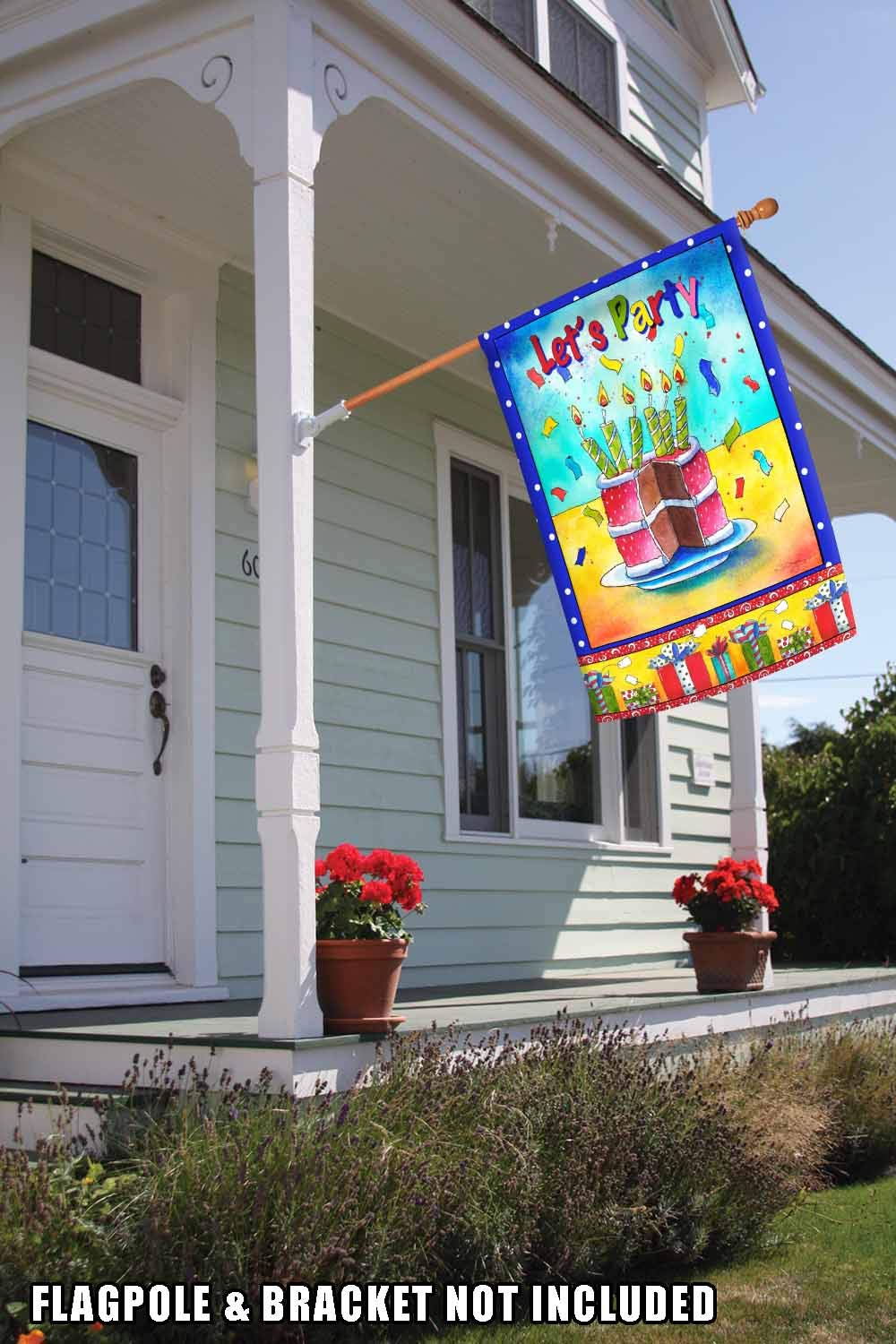 Toland Home Garden 109454 Double Sided Birthday Party Flag - 28x40 Inch Outdoor Yard Decoration for House Celebrations | Perfect for Birthday Parties, Garden Decor & Outdoor Festivities