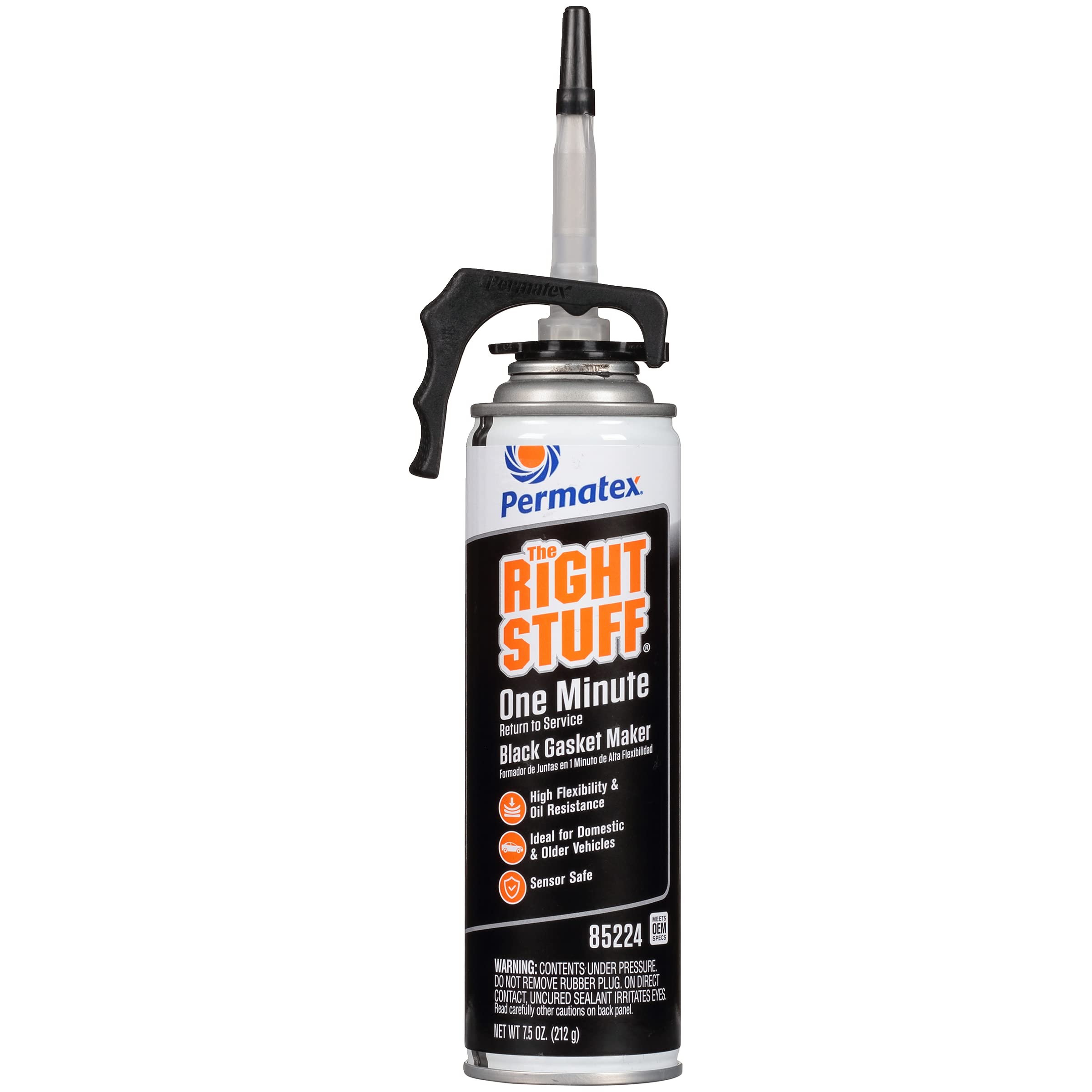 Permatex 85224 The Right Stuff Gasket Maker - 7.5 oz PowerBead Can | High-Temperature RTV Silicone Sealant for Automotive, Marine & Industrial Use | Perfect for Engine Gaskets, Valve Covers & Transmission Seals