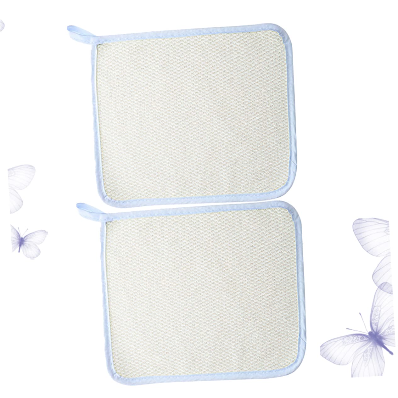 FRCOLOR 2-Pack Exfoliating Bath Towels - Dual-Sided Body Scrub Towel for Dead Skin Removal, Facial & Back Exfoliation | Soft Weave Washcloth for Spa, Shower & Skincare Routine (Beige)