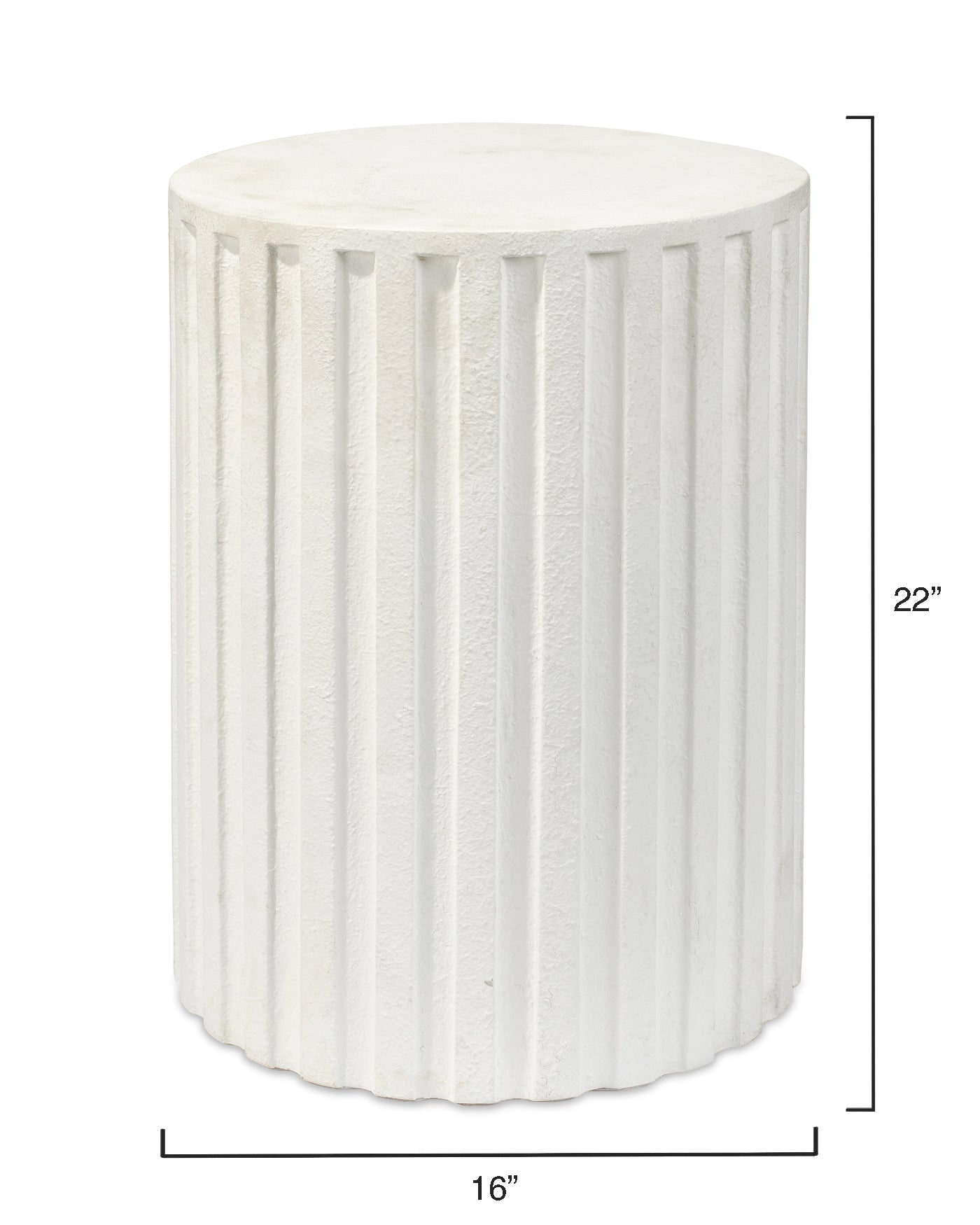 Modern Fluted Column Side Table - White Accent Table for Living Room, Bedroom & Entryway | Small End Table with Sculptural Base | Perfect for Home Decor & Stylish Furniture Arrangement