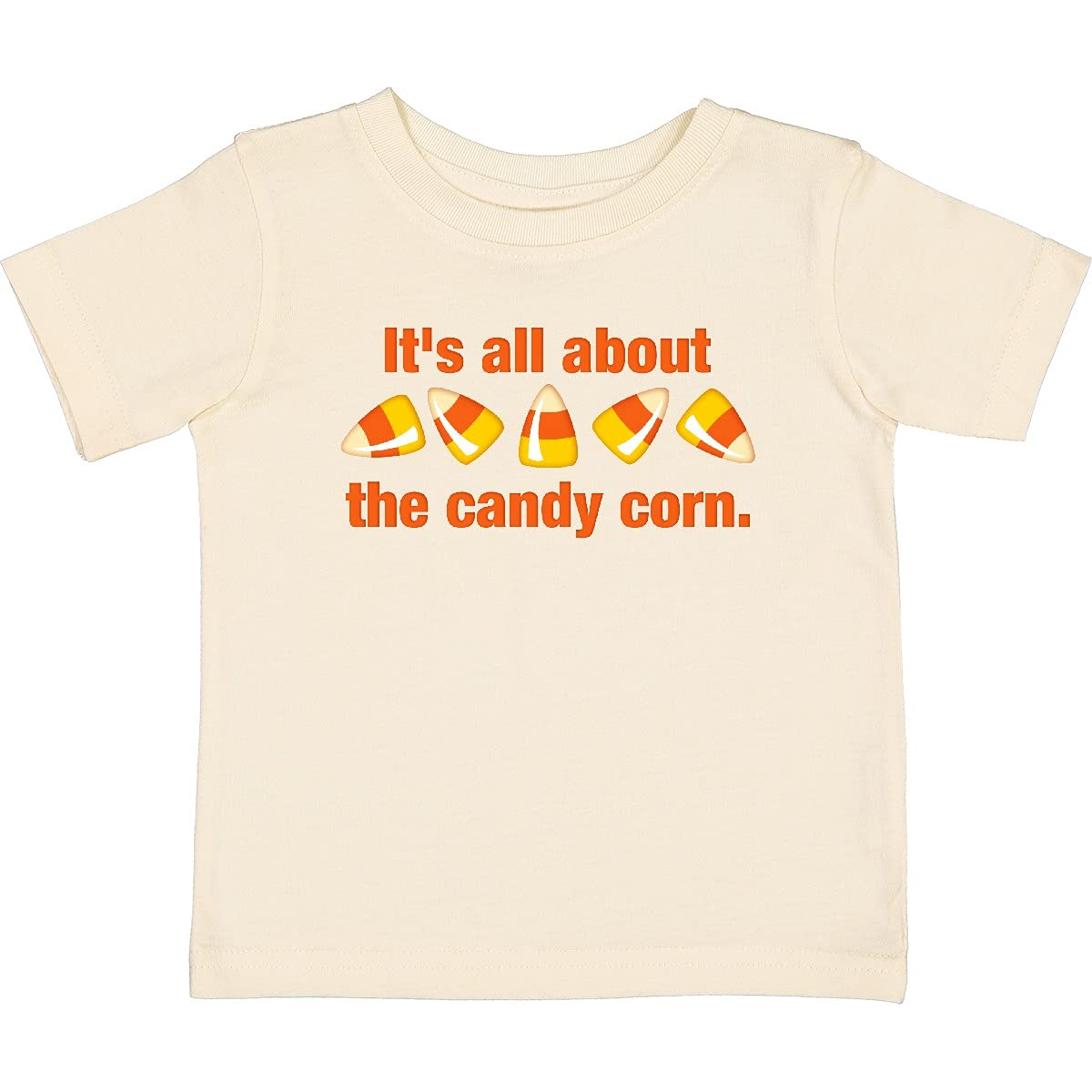Inktastic All About The Candy Corn Baby T-Shirt | Cute Halloween Outfit for Infants & Toddlers | Perfect for Trick-or-Treating & Fall Festivals
