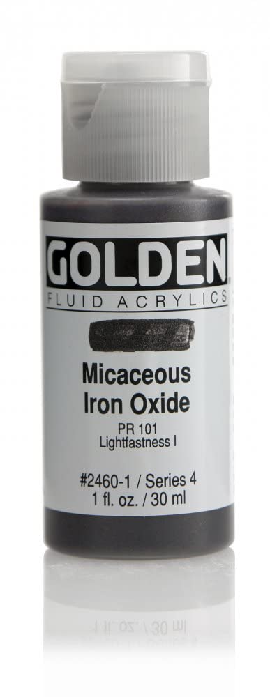 Golden Fluid Acrylic Paint 1oz - Iridescent Micaceous Iron Oxide - Premium Metallic Art Paint for Canvas, DIY Crafts & Home Decor Projects