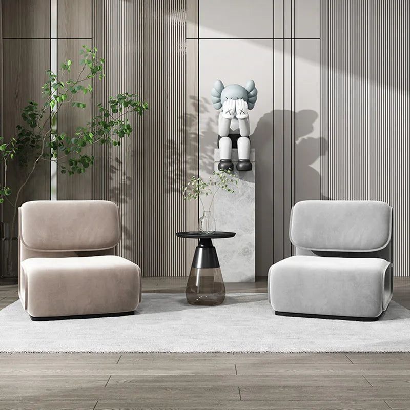 Minimalist Fluffy Sofa Chair - Soft & Cozy Modern Accent Chair for Living Room, Bedroom, or Office - Perfect for Relaxing, Reading, and Lounging