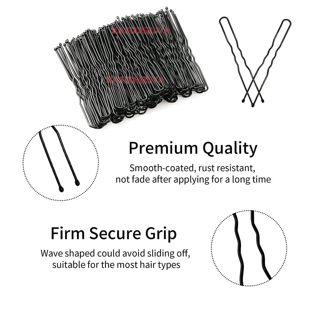 MANODHRUVA Women's Hair Accessories Combo Pack - 40 Bobby Pins & 12 Crystal Hair Pins for Women - Perfect for Weddings, Parties & Everyday Hairstyles