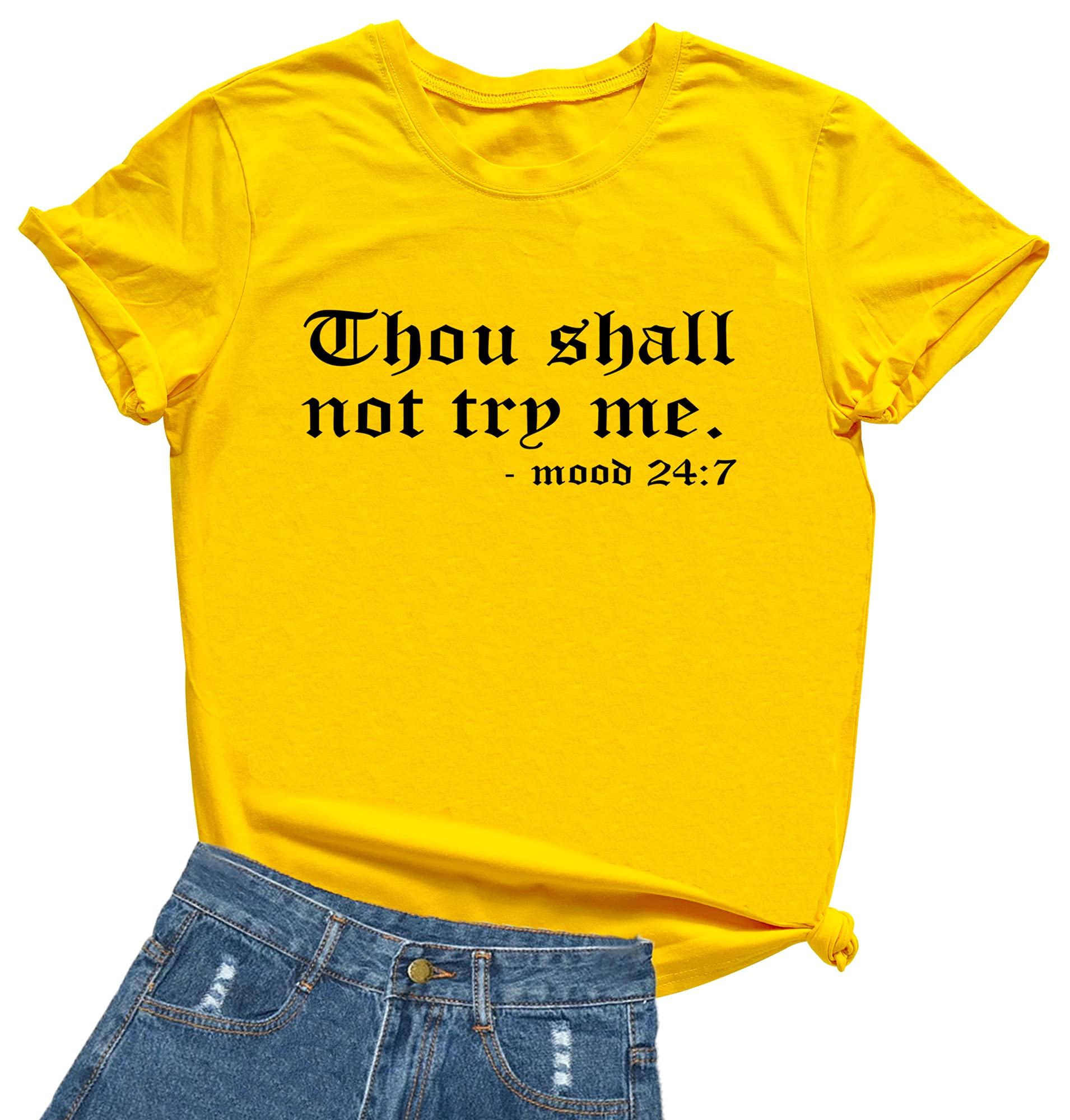 Women's Cute Letter Print Short Sleeve Graphic T-Shirt - Yellow XX-Large | Casual Summer Outfit, Streetwear Fashion, Weekend Wear