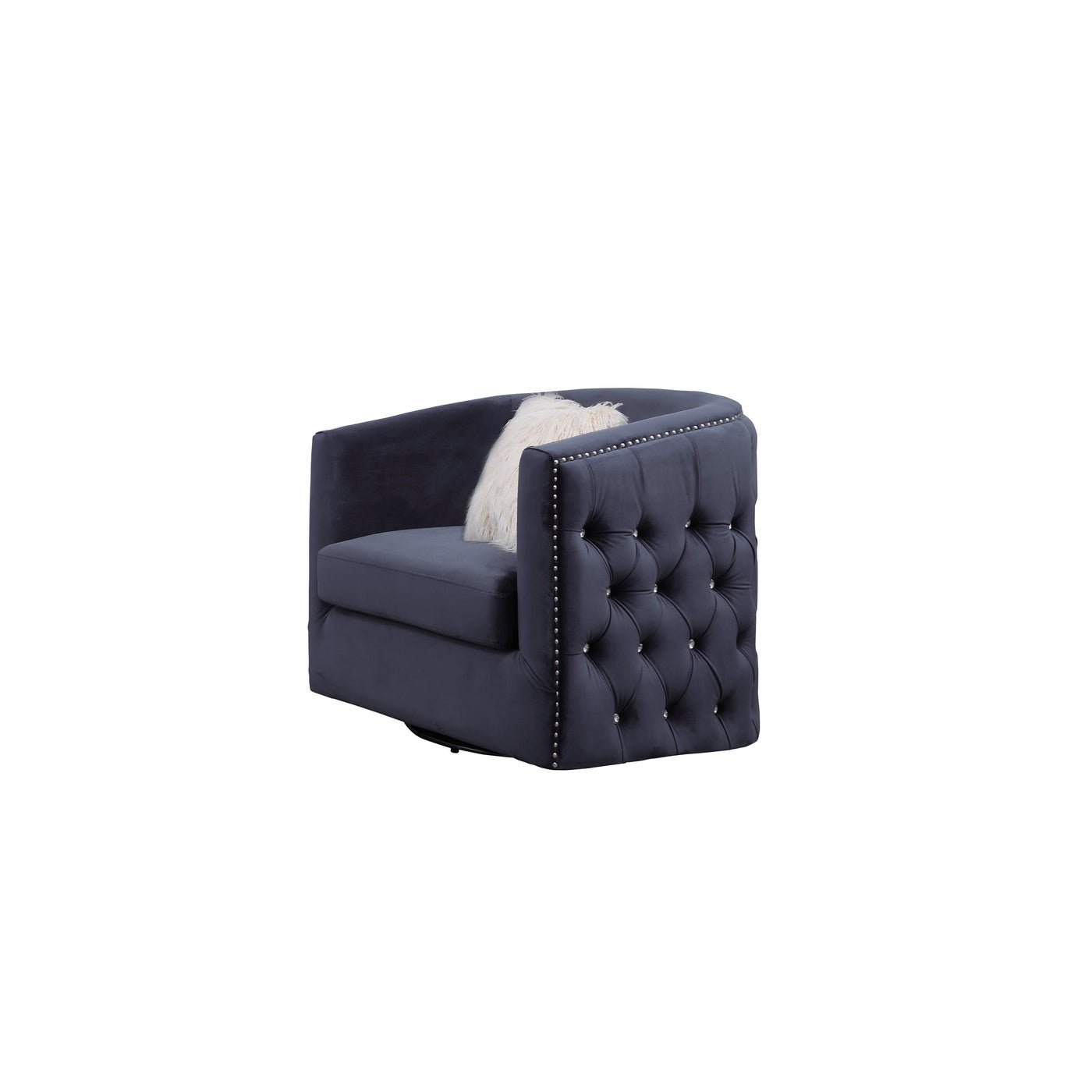 Luxury Grey Velvet Accent Chair - Modern Velvet Upholstered Armchair for Living Room, Bedroom, or Office - Comfortable & Stylish Home Decor Furniture