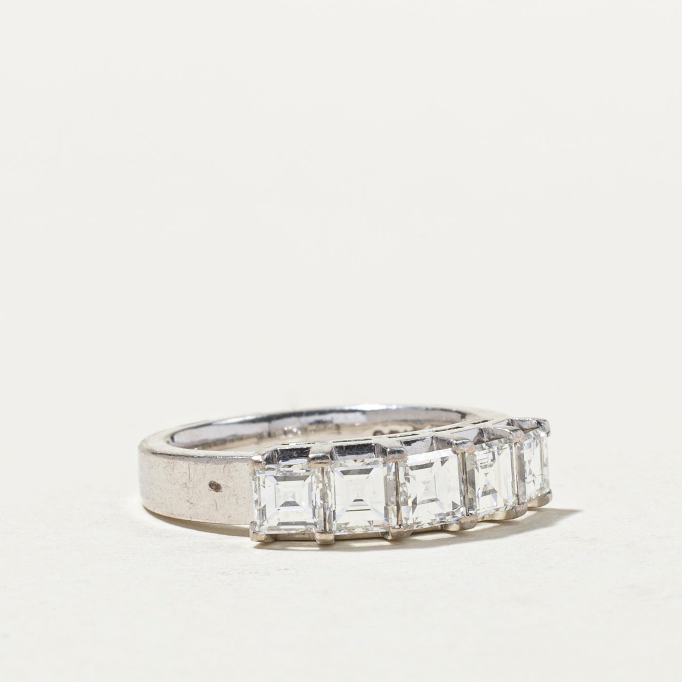 1.17ctw Five Stone Square Cut Diamond Ring - Size 4 | Elegant Wedding Band, Anniversary Gift & Engagement Ring for Women