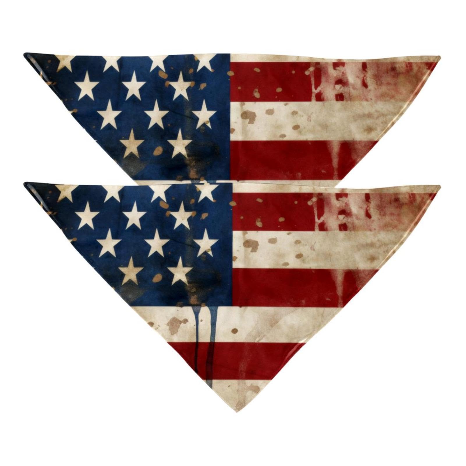 4th of July Dog Bandanas - 2-Piece Patriotic Pet Bandana Set for Independence Day, Dog Scarf & Pet Accessories for Dog Lovers | Perfect for Festive Celebrations, Pet Parades & Holiday Photo Shoots