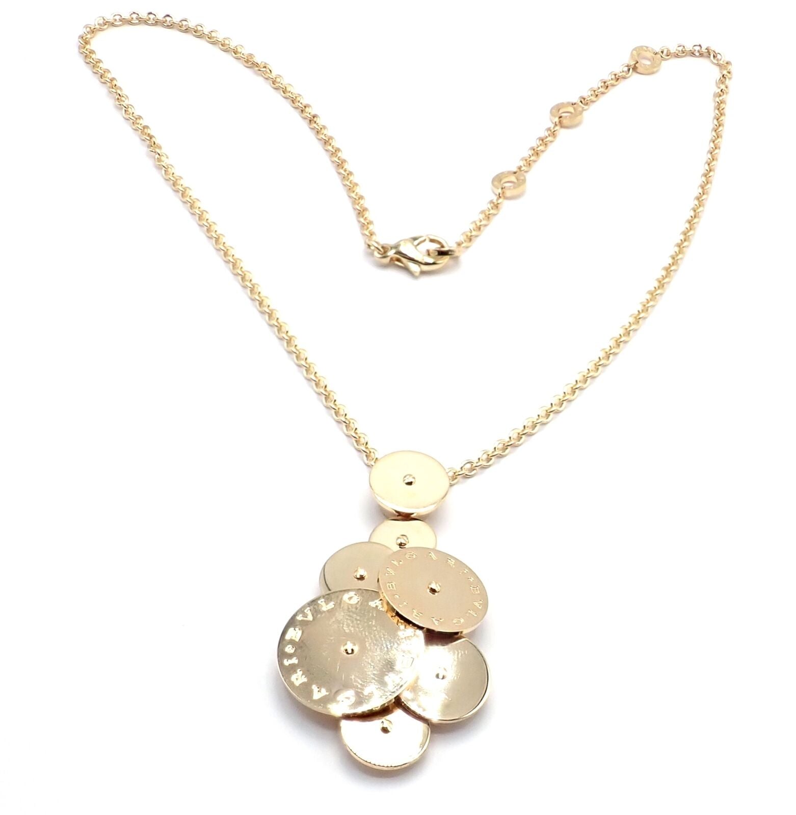 Authentic Bulgari Bvlgari Cicladi 18k Yellow Gold Large Pendant Necklace for Women - Luxury Statement Jewelry for Parties, Weddings & Special Occasions