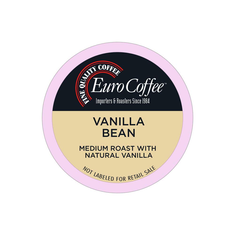 Euro Coffee Single-Serve Cups - Natural Vanilla Bean Flavor (52 Count) | Compatible with Keurig 2.0 K-Cup Brewers | Perfect for Home, Office & Morning Coffee Routine