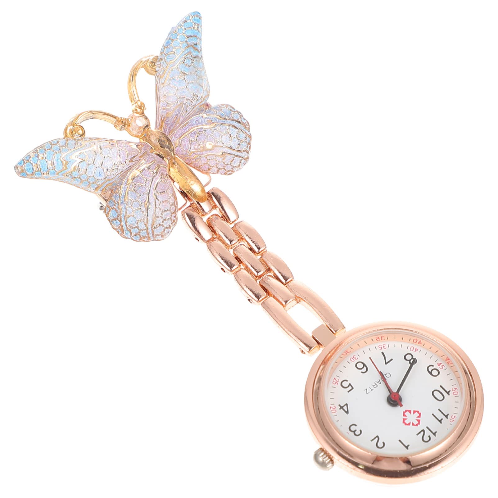 UKCOCO Nurse Lapel Pin Watch - Butterfly Doctor Watch Brooch with Quartz Movement - Clip On Nurse Watch & Telescopic Pocket Watch for Medical Professionals - Perfect for Nurses, Doctors & Healthcare Workers on Duty