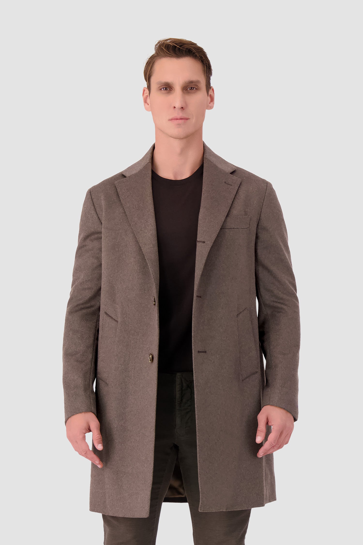 Barba Napoli Brown C Brio Coat - Premium Italian Wool Overcoat for Men | Elegant Winter Outerwear for Business & Formal Occasions