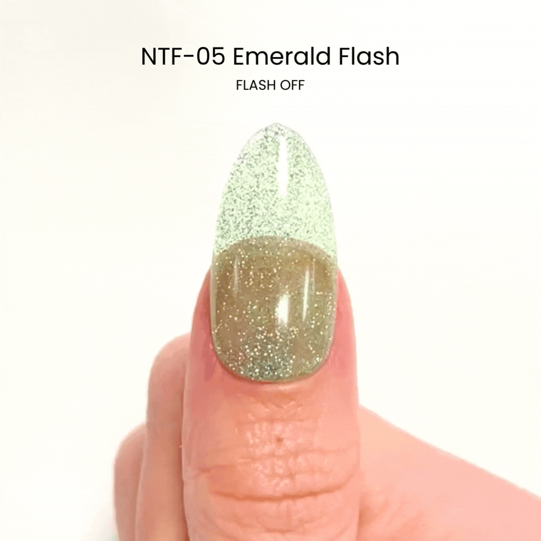 Nail Thoughts NTF 05 Emerald Flash Gel Polish - Long Lasting Emerald Green Nail Lacquer for Professional Salon & Home Manicures | Perfect for Holidays, Parties & Special Occasions