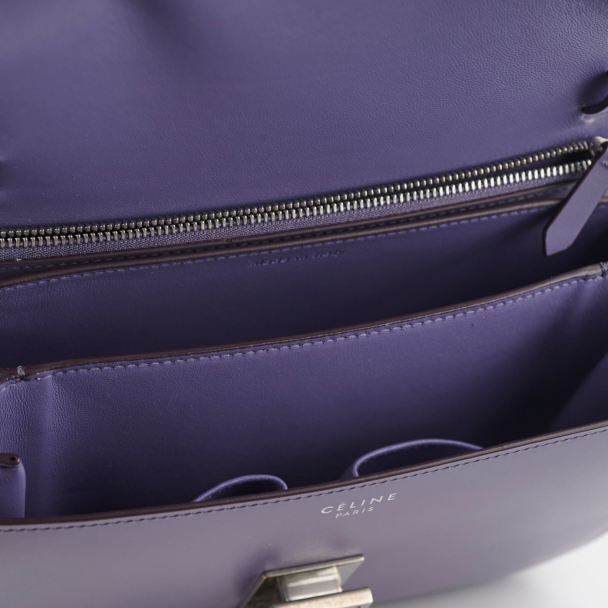 Celine Medium Purple Box Shoulder Bag for Women | Luxury Leather Crossbody Purse | Perfect for Work, Travel & Evening Out