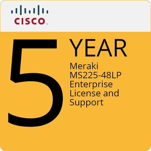 Cisco MS225 48LP 48-Port Gigabit Ethernet Switch with 5-Year Enterprise License & Support | Ideal for Business Networks, Data Centers & Office Connectivity