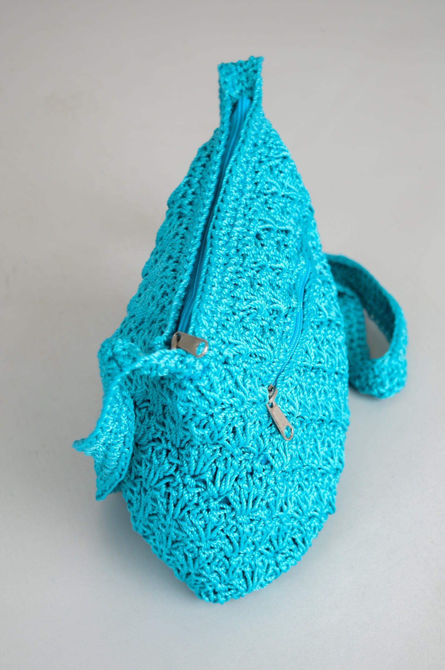 Handmade Crochet Tote Bag in Turquoise - Stylish & Durable Boho Beach Bag for Women - Perfect for Shopping, Travel & Summer Outings