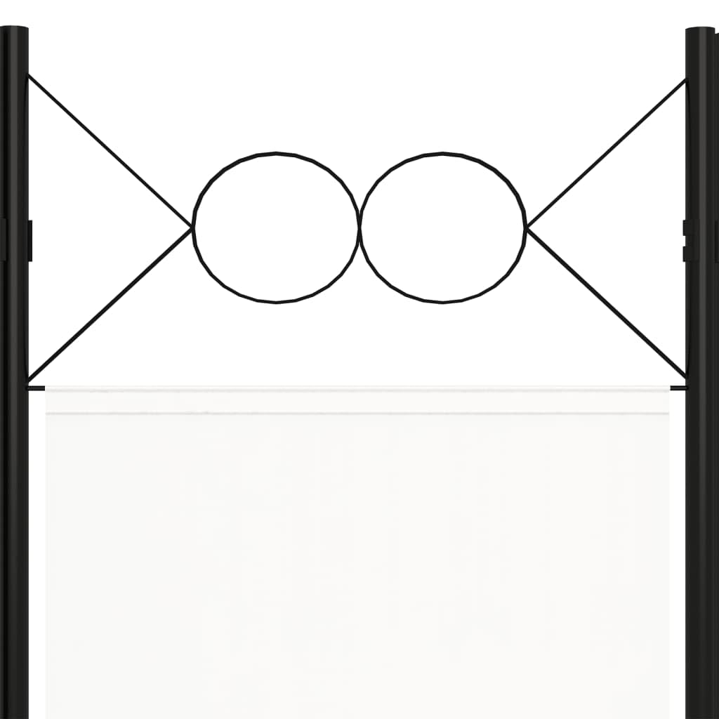6-Panel White Room Divider Screen - 94.5
