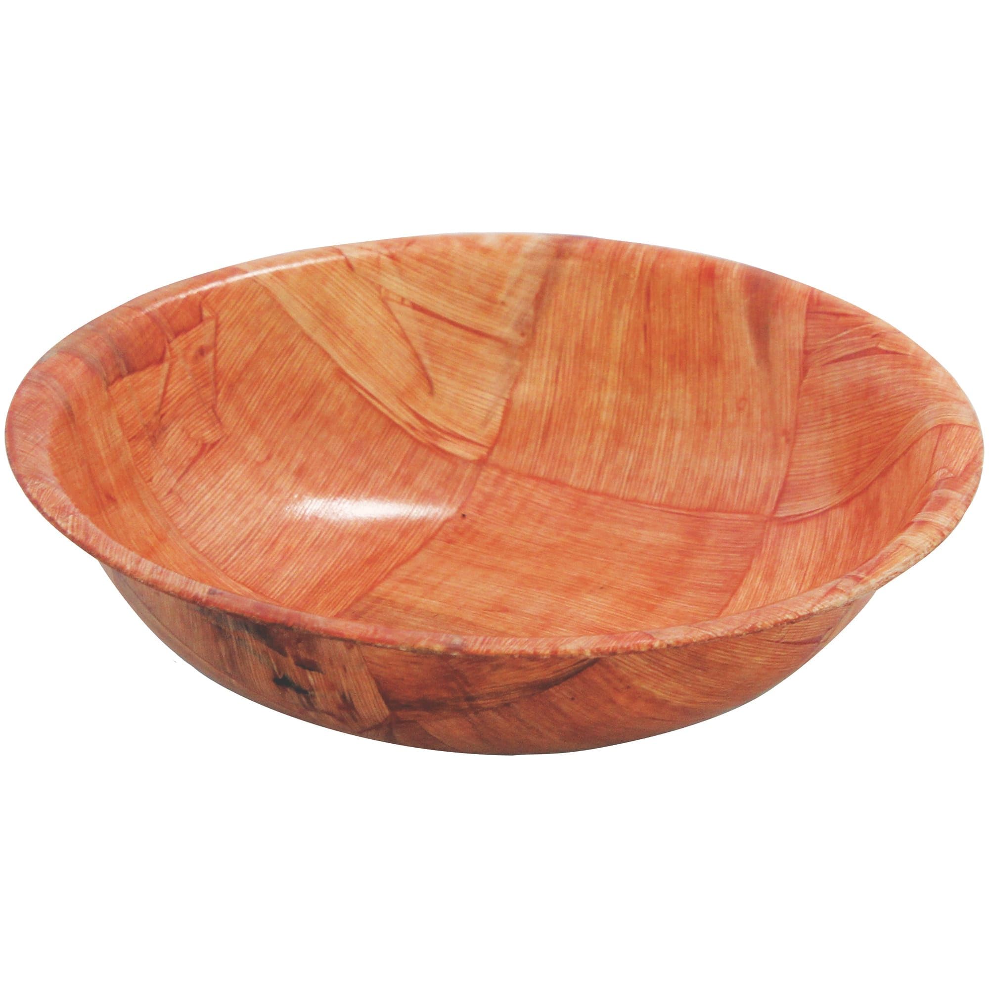 Tablecraft 206 6-Inch Mahogany Round Woven Wooden Serving Bowl - Set of 12 for Fruit, Salad, and Party Snacks Display
