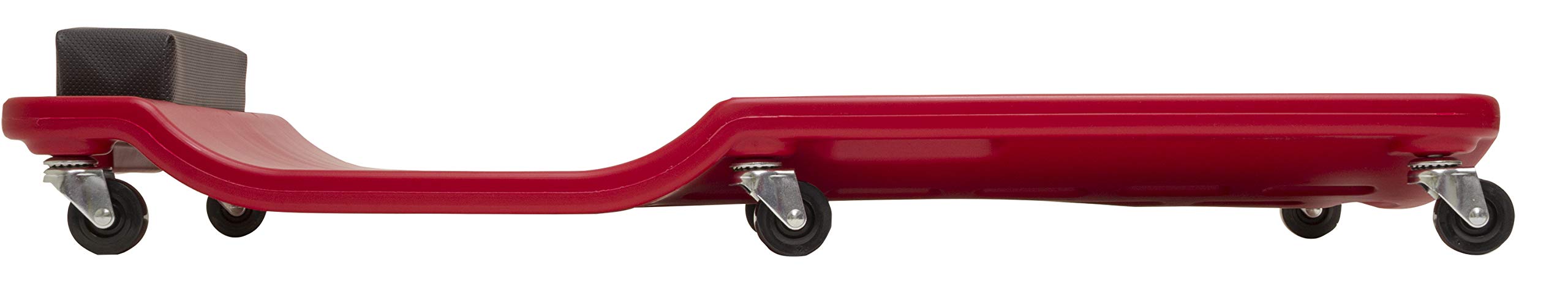 Lisle 92062 Red Plastic Creeper - Low Profile Mechanic's Stool with Swivel Casters | Perfect for Auto Repair, Garage Work & Under Vehicle Maintenance