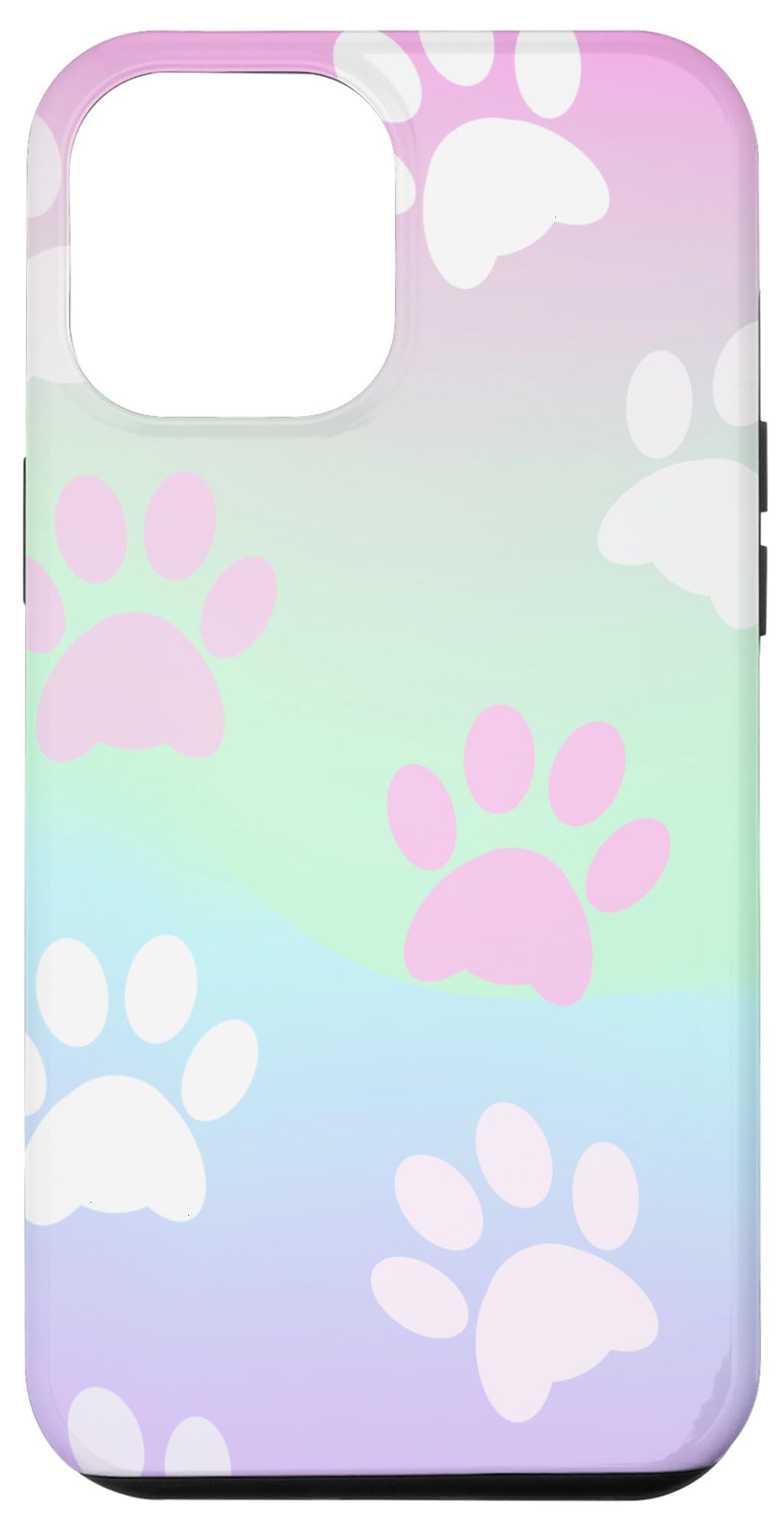 iPhone 12 Pro Max Cute Pink Dog Paw Print Phone Case - Durable Protective Cover for Dog Lovers & Pet Owners - Perfect Gift for Dog Moms, Daily Use & Outdoor Activities