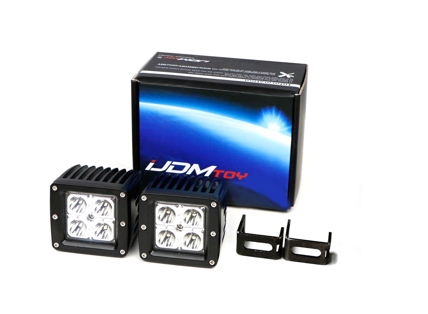 20W CREE LED Pod Light Kit with Behind Grill Mount & Wiring Harness - Compatible with 2015-2017 Ford Mustang - Off-Road, Fog, Auxiliary Lighting for Trucks, Jeeps, SUVs