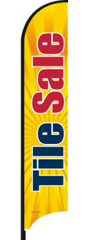 Feather Flag Banner for Tile Sale - Eye-Catching Burst Design | Perfect for Store Promotions, Grand Openings & Outdoor Advertising