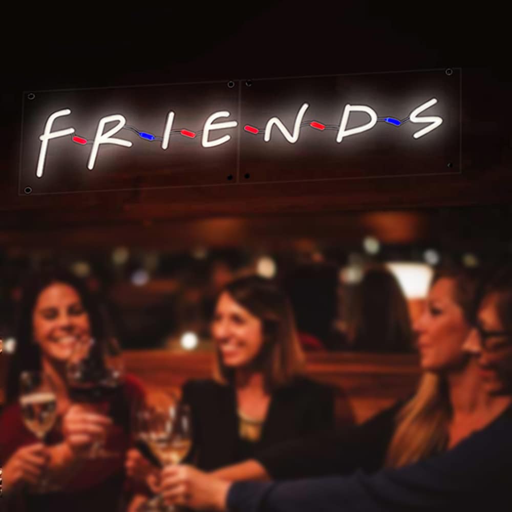 Friends TV Show Neon Light Sign - Large 43x10.24 Inch LED Wall Decor with 12V Plug - Perfect for Cafe, Bar, Club & Bachelorette Party - Great Gift for Friends Fans - Create Retro Vibes in Your Home or Business