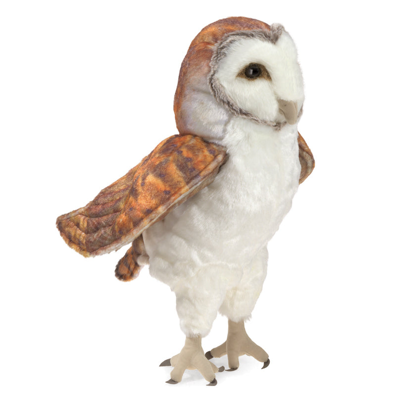 Folkmanis Barn Owl Hand Puppet - Realistic & Interactive Toy for Kids, Storytelling, and Educational Play
