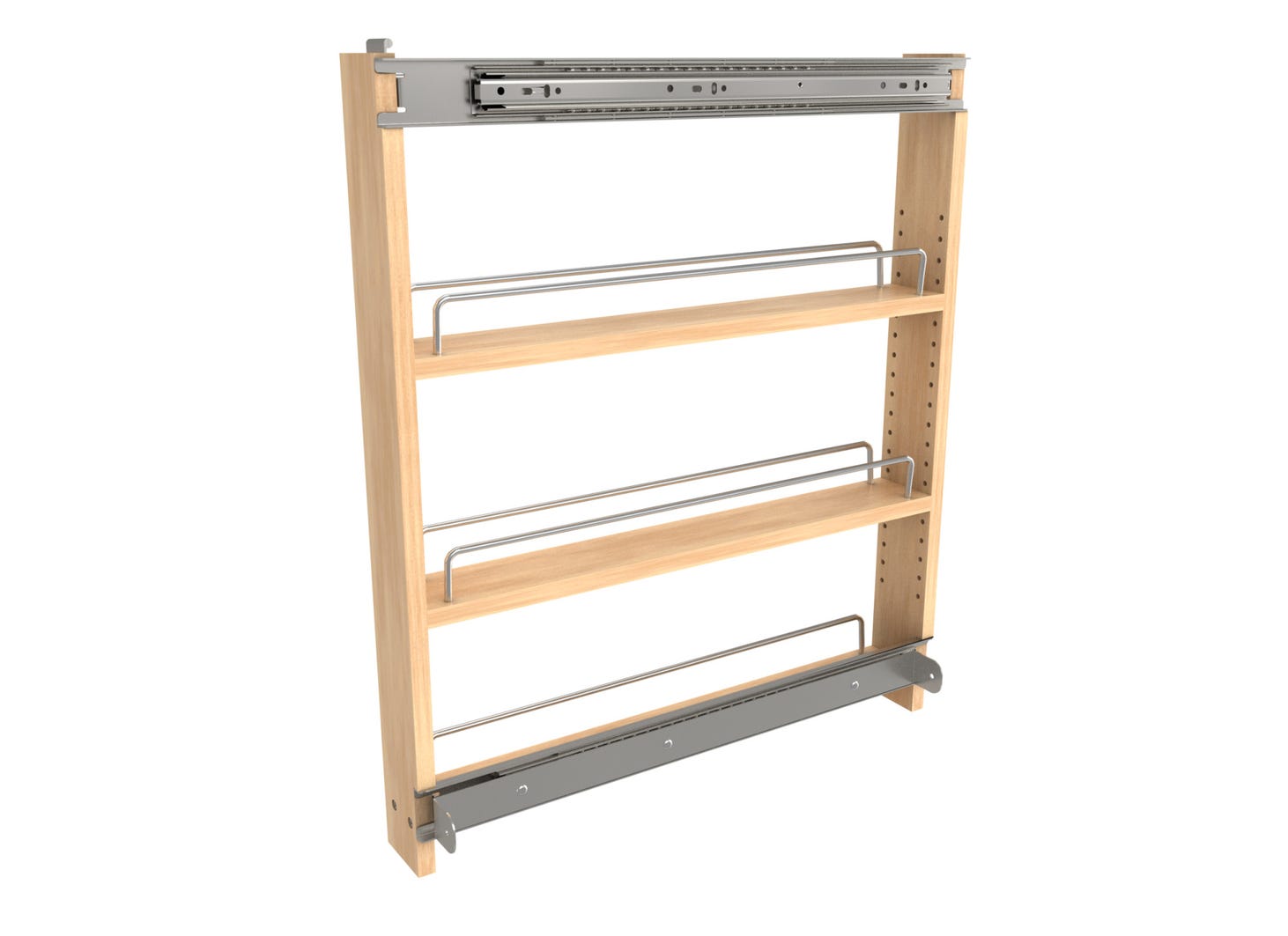 Blum Maple 3-Inch Pullout Sidekick Spice Organizer - Perfect for Kitchen Cabinet Storage and Spice Rack Organization