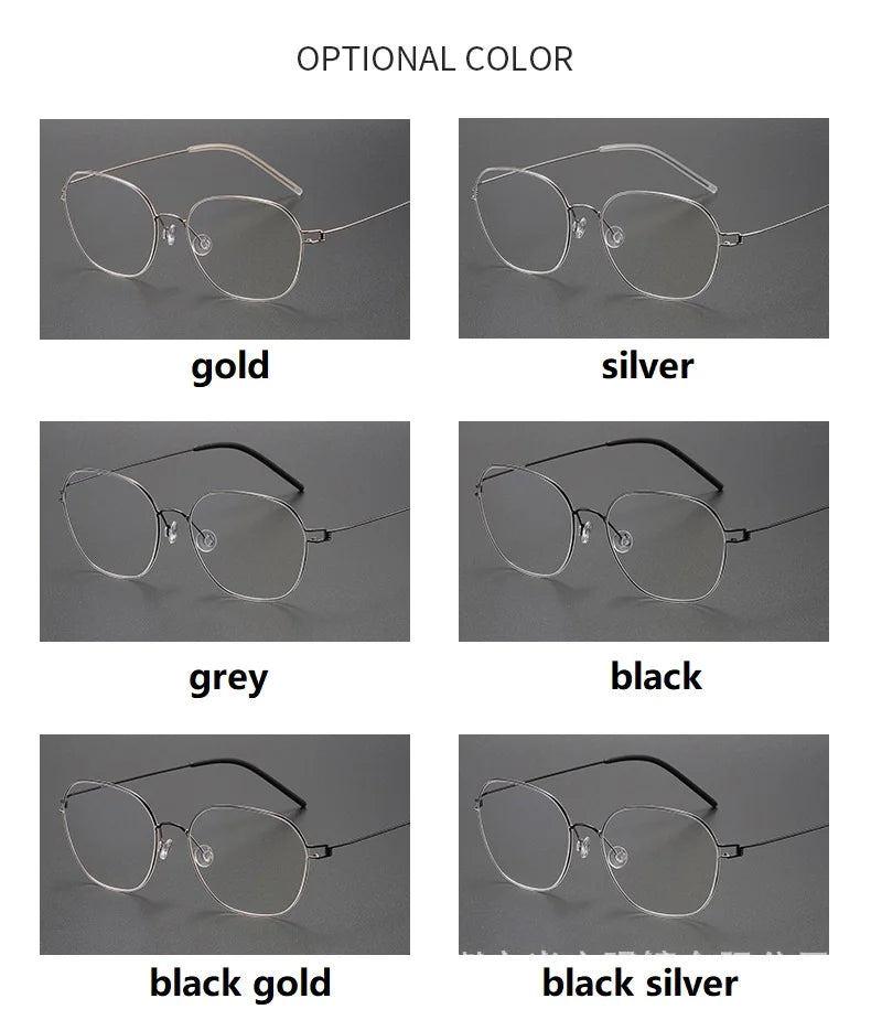 Stylish Aimee Unisex Full Rim Oval Square Screwless Titanium Eyeglasses Frame 5417 - Lightweight & Durable for Work, Reading & Everyday Wear