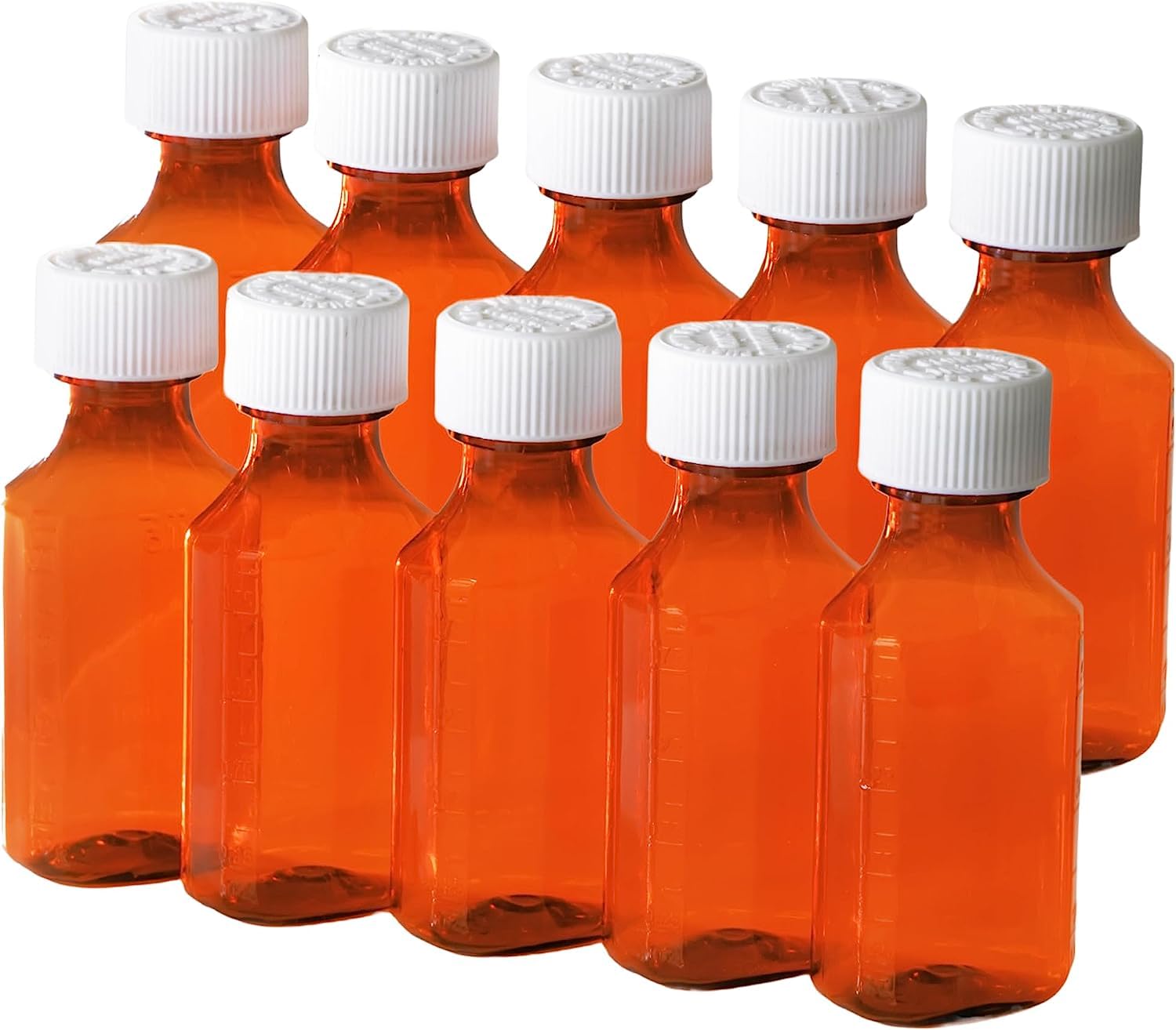 Child Resistant 4oz Amber Plastic Prescription Bottles (10 Pack) - Light-Sensitive Pharmacy Containers with Safety Lids for Liquid Medicine Storage & Dispensing - Perfect for Home Pharmacy, Essential Oils, CBD Tinctures and Herbal Supplements