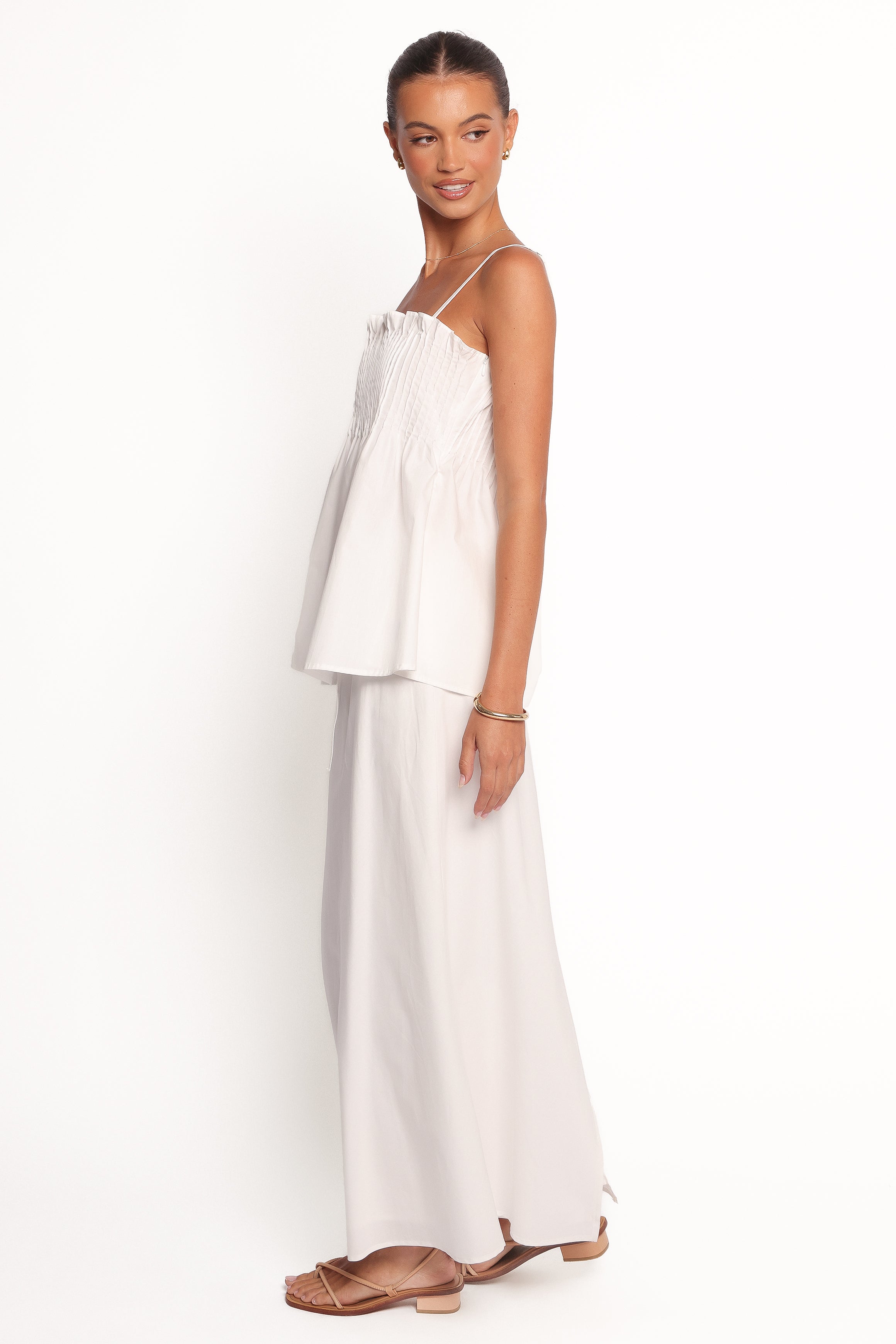 Elena Cotton Maxi Skirt for Women - Flowy White Summer Long Skirt with Pockets | Perfect for Beach, Vacation & Boho Outfits