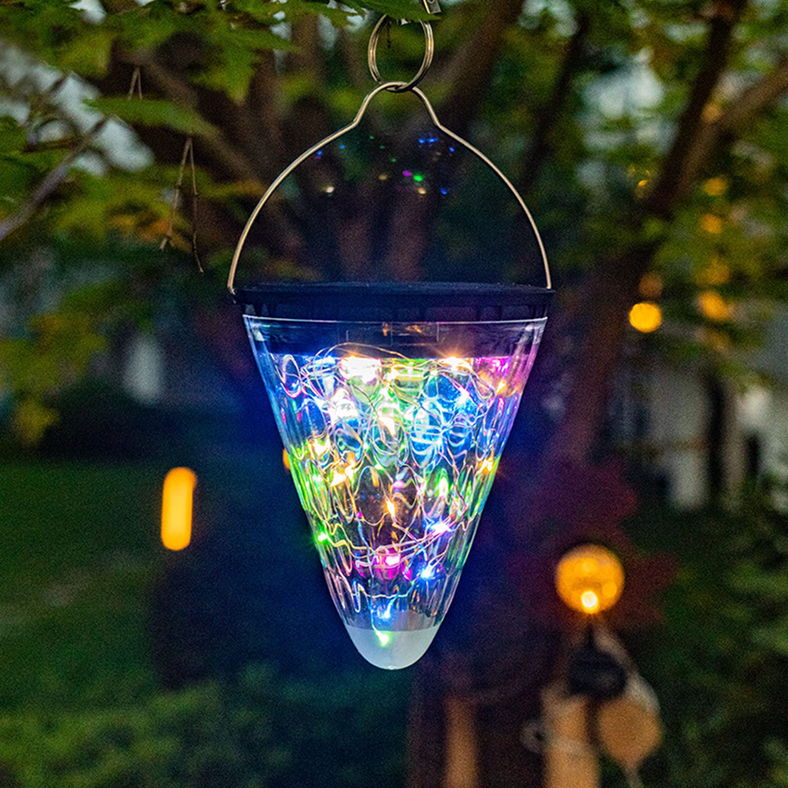 SAHLA Solar Hanging Lanterns - Waterproof Outdoor Solar Lights with Hook, Warm White Fairy Lanterns for Garden, Yard, Walkway & Pathway - Perfect for Patio, Deck, Backyard & Landscape Lighting