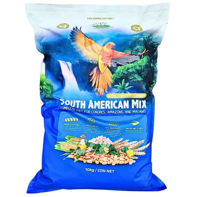 Vetafarm South American Pellet Premium Bird Food - Nutritious Parrot & Cockatiel Diet for Healthy Feathers & Digestion | Perfect for Daily Feeding & Training Rewards
