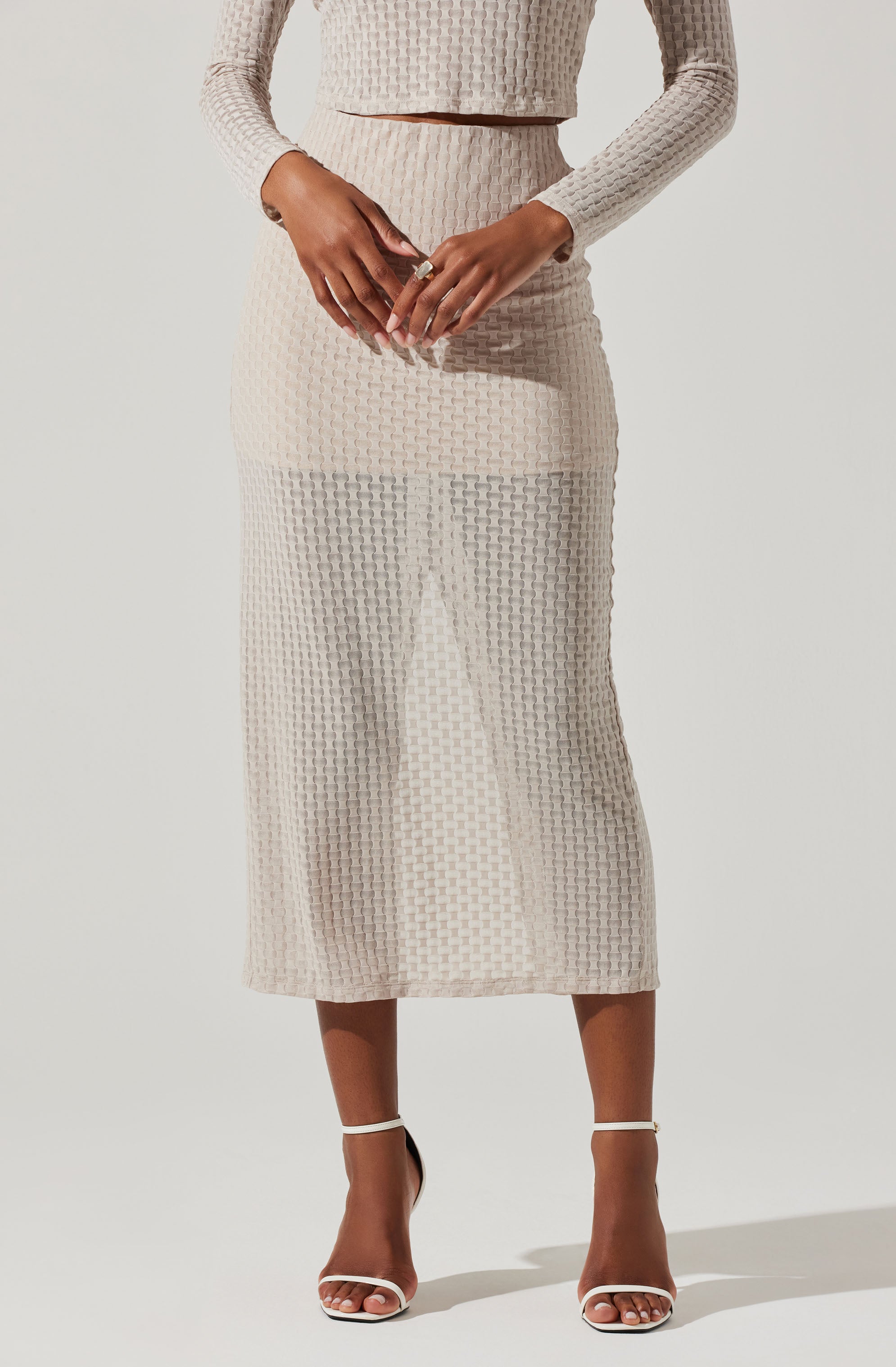 Indah Semi-Sheer Overlay Midi Skirt for Women - Flowy A-Line Summer Skirt with Slit | Perfect for Beach, Date Night & Boho Outfits