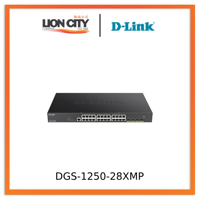 D-Link DGS-1250-28XMP 28-Port 10G Smart Managed PoE Switch | Network Switch for Business & Office | High-Speed Data Transfer for Servers, Surveillance & VoIP Systems