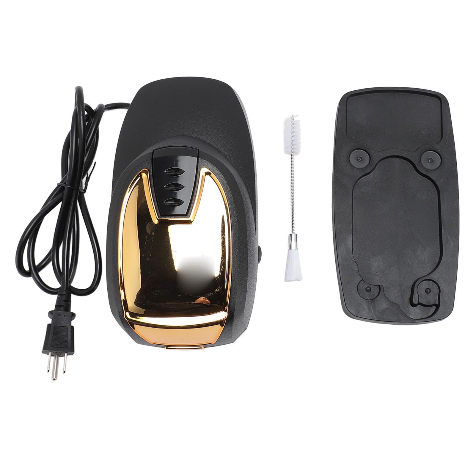 Premium Electric Hot Lather Machine with Rich Foam - Large Capacity Shaving Cream Warmer with Non-Slip Base - Black & Gold Design (110V US Plug) - Perfect for Barber Shops & Home Grooming