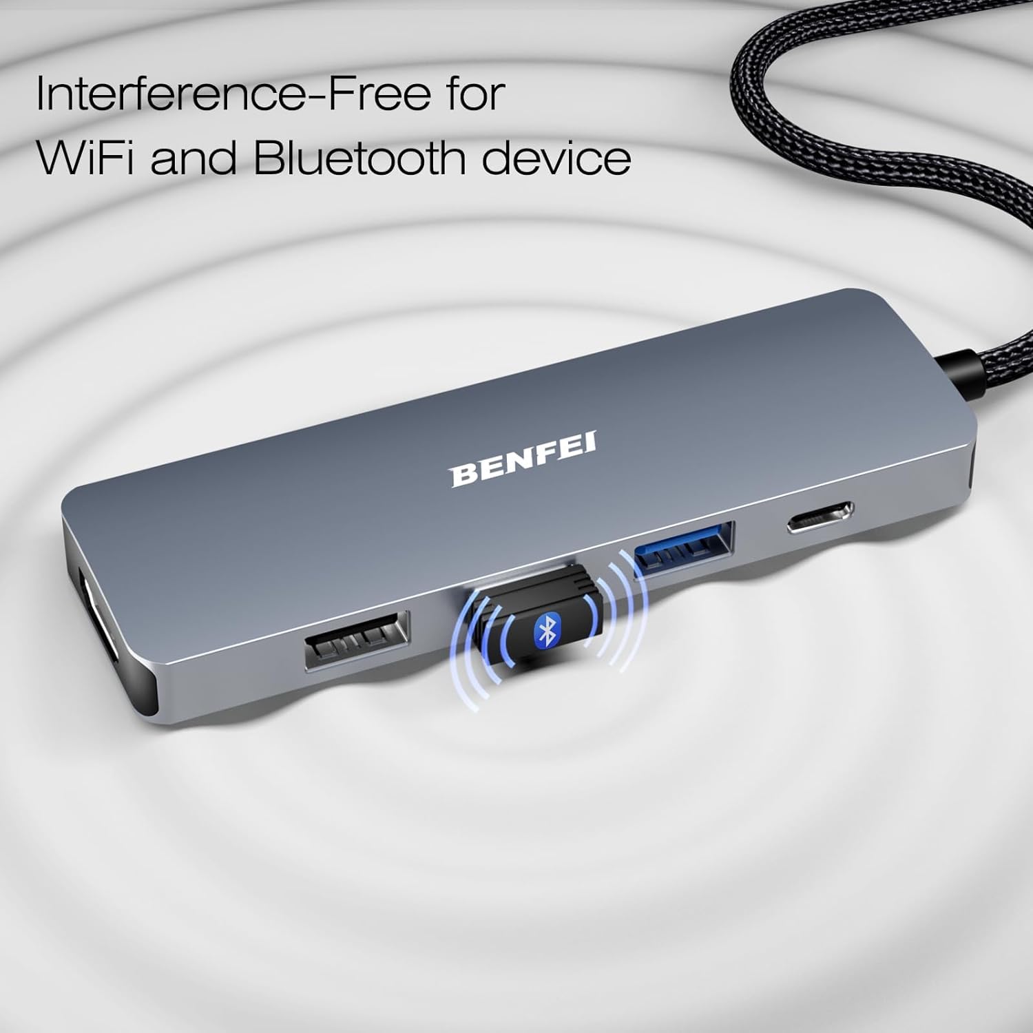 BENFEI 5-in-1 USB C Hub with 4K HDMI (Certified), 100W PD Charging, 3 USB-A Ports, Aluminum Case - Compatible with MacBook Pro/Air, iPad Pro, iMac, iPhone 15 Pro/Max, XPS, Thinkpad - Perfect for Work, Travel & Home Office