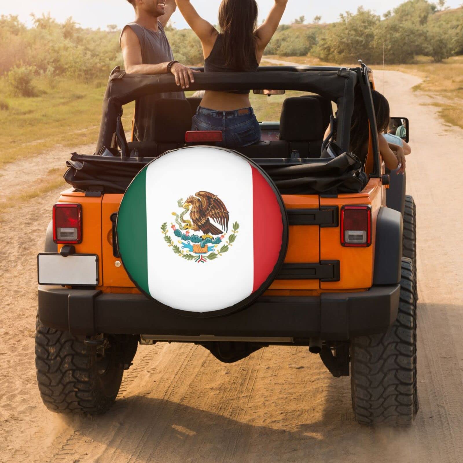 Mexico Flag Spare Tire Cover - 15 Inch Dustproof Wheel Protector for Trailers, RVs, SUVs & Vehicles | Perfect for Road Trips, Camping & Outdoor Adventures