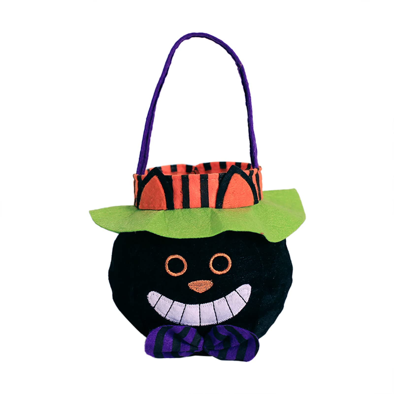 Halloween Pumpkin Candy Bags with Handle - 4 Pack Trick or Treat Tote Bags for Kids Costume Party, Doll Accessories & Halloween Decorations - Perfect for Trick-or-Treating, Party Favors & Candy Collection (One Size)