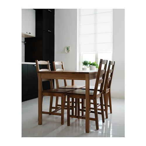 Solid Pine Dining Table and 4 Chairs Set - Rustic Wood Kitchen Furniture for Small Spaces, Breakfast Nook & Cozy Family Meals