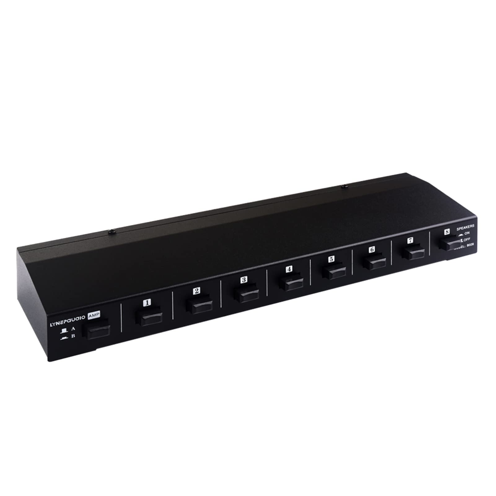 Btuty 2 In 8 Out Power Amplifier & Speaker Box Switcher - 8 Channel Audio Distribution System with Manual Speaker Selector for Home Theater, Church & Live Sound Systems